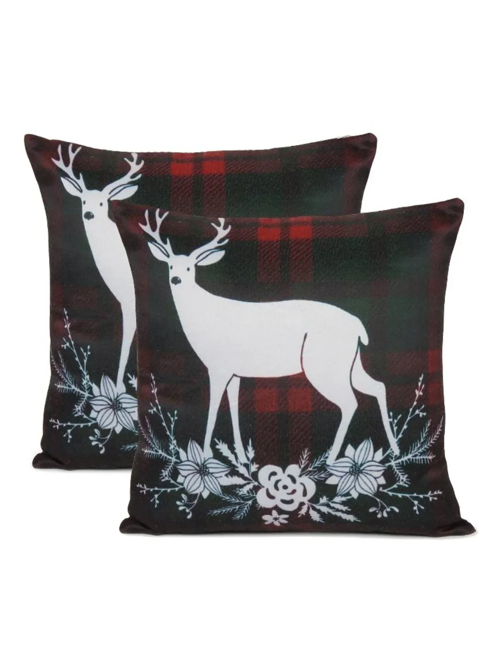 Oussum Rucervus duvaucelii Printed Cushion Cover Cotton Pillow Case Set of 2